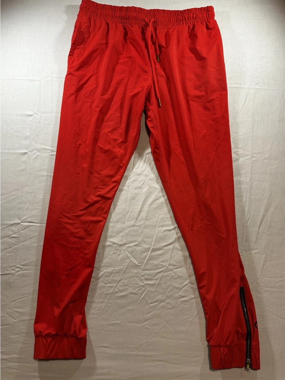 ZYIA Women's Red Jumpsuit Romper with Drawstring Waist - Picture 7 of 9